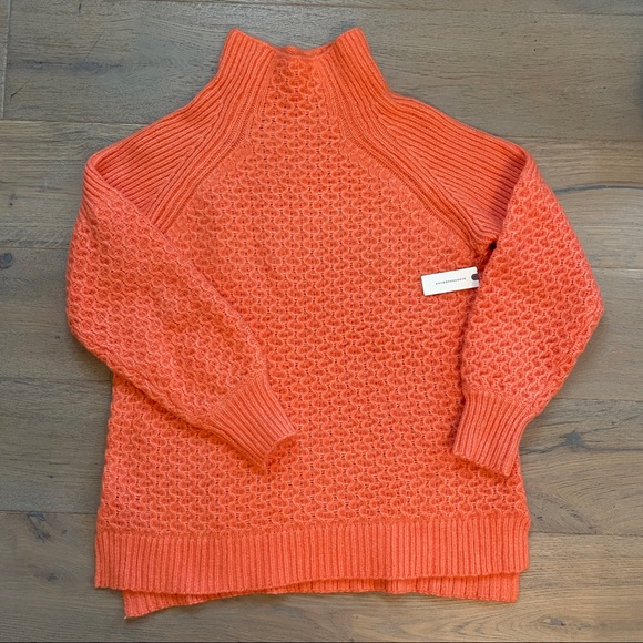 NWT Coral Anthropologie Bia Mock Neck Tunic Sweater L - Picture 5 of 8